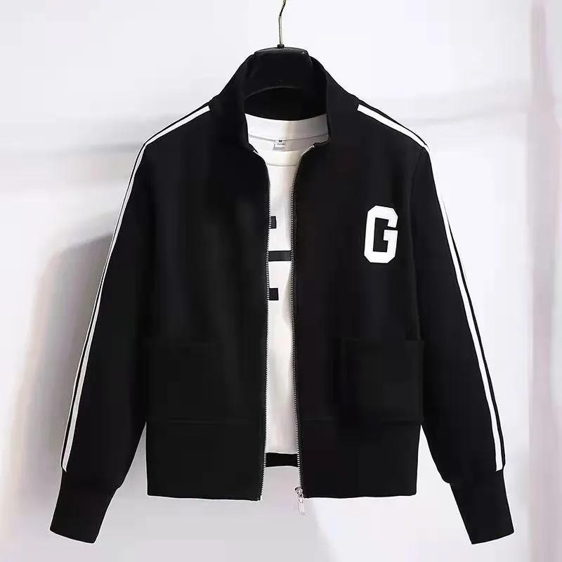 Jacket Stand-up Collar Sweater Women Spring and Autumn Loose Casual Short Fashion Thin Jacket Women