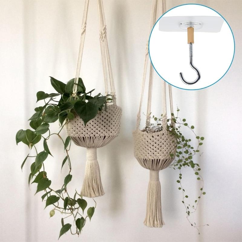 Pack Of 8 Transparent Strong Adhesive Mounting Hooks For Indoor Outdoor Decoration and Lights Plant Hanger Hook