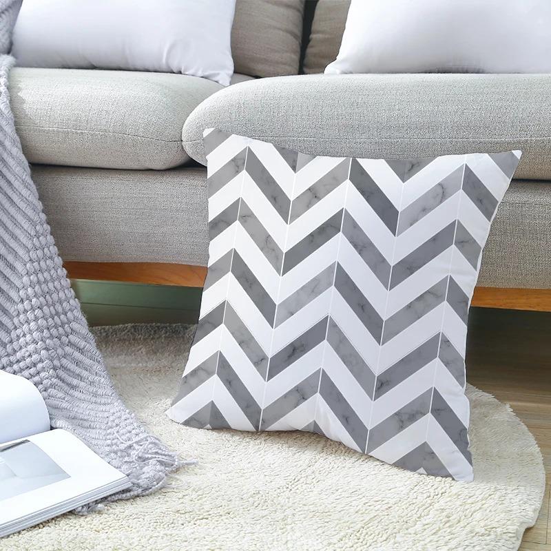 Black and White Geometric Decorative Pillowcases Living Room Office Home Pillowcases Car Ornaments