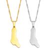 Anniyo Comoros Moroni Union of Comoros Map Pendant Necklaces Grande Comore Silver Color/Gold Union des Comores Jewelry #266121