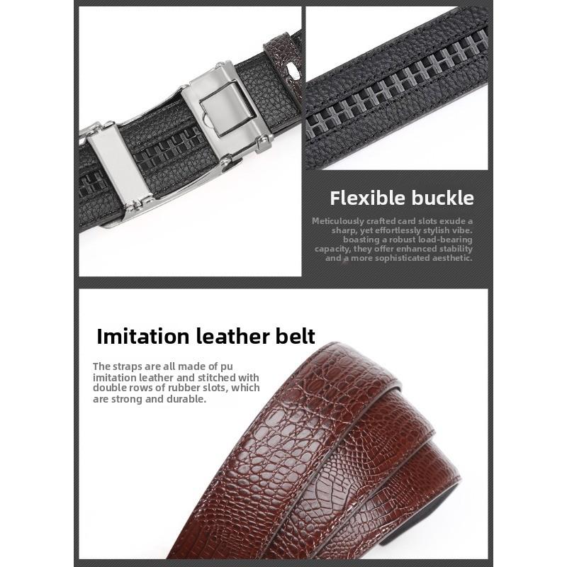 Mei Mary New crocodile alloy automatic buckle men's leather belt - cowhide waist belt