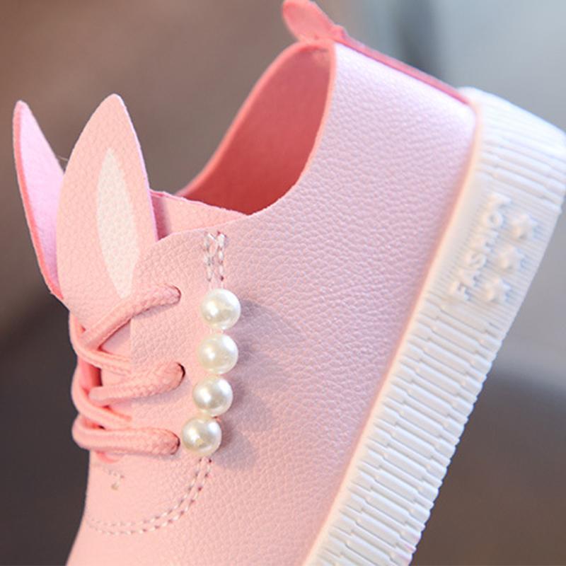 Fashionable Sneaker Girls Baby Cute Bunny Toddler Soft Anti-slip Children Single Shoes