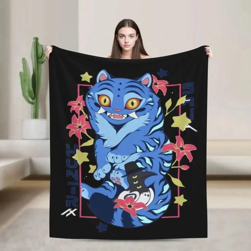 

Tiger Demon Hunter Anime Cozy Super Soft Flannel Blanket K-Pop Demon Warm Throw Blanket for Living Room Sofa Couch Home Decor 70x100cm білий