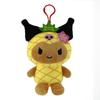 Hawaiian Pineapple Black Kuromi Backpack Charm Kuro-chan Kt Cat Plush Keychain Cute Toy Accessory 4pcs