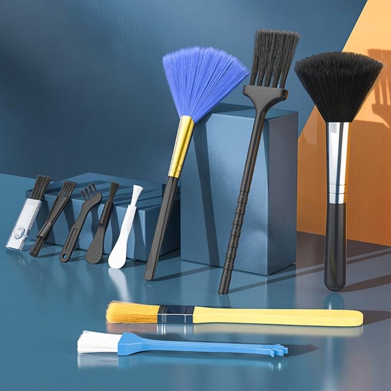 Essential Cleaning 10Piece Soft Bristles Brush Notebook KeyGap Cleaning Tool for Various Surfaces