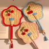 Vintage Portable Fan Flower Shaped Cooling Fan Creative Straw Fan  Home Decor