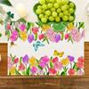 Tulip Flower Placemats Set Of 1 Linen Fabric Spring Flowers Table Mat Kitchen Decor Modern Home Dining Accessories Pink Purple