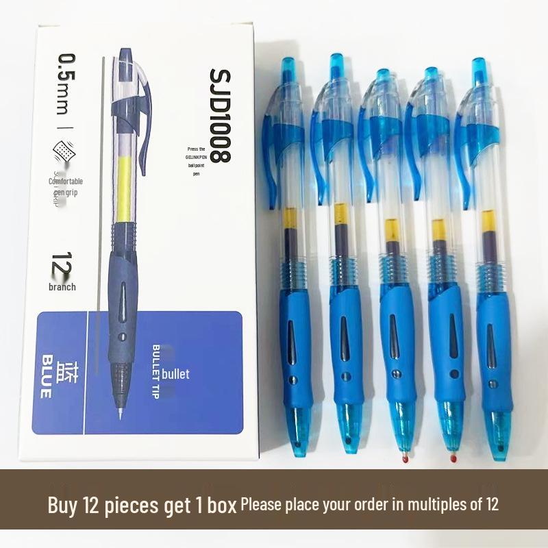 Black/Red GP1008 Ballpoint Pen for Students and Offices - Refillable, Press-Action Design for Writing and Signing