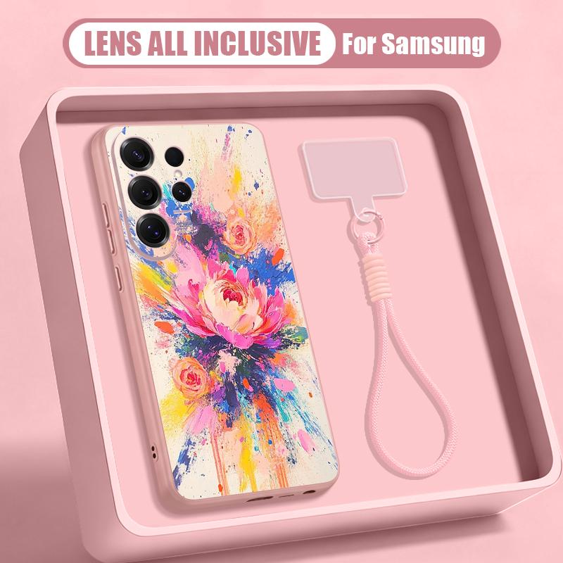 Oil Painting Flower Case For Samsung S26 Ultra S25 FE S24 S24 Plus A57 A37 A17 A56 A36 A16 A55 A35 A15 A54 5G Hybrid Magnetic Matte Cover