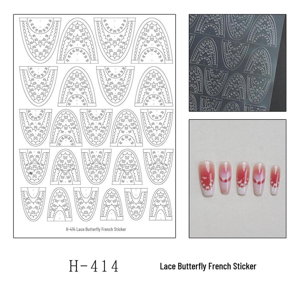 Butterfly & Stars Nail Art Stickers with Gradient & Chrome Effects