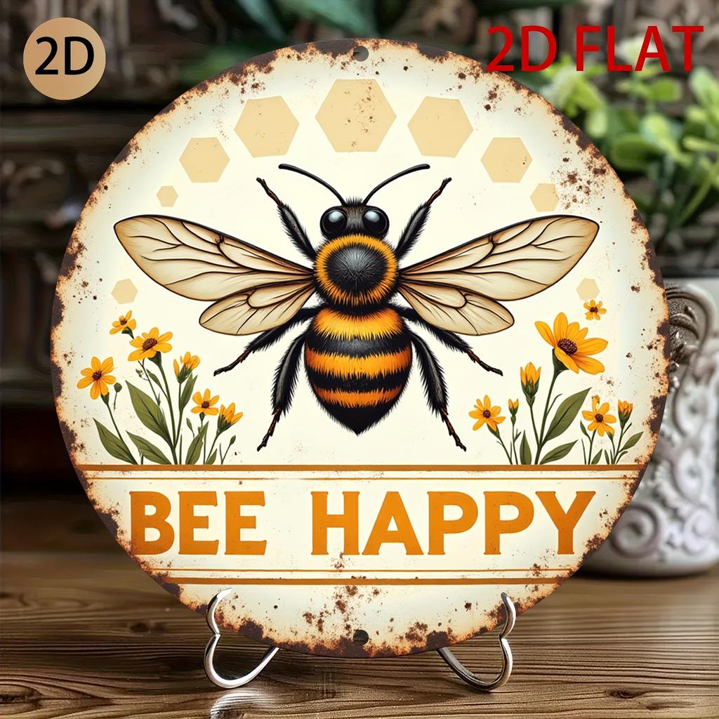 Bienen Sonnenblumen Dekoratives Schild Eisen BlechschildRetro Garten Wanddekoration Wetterfest Geschenk fr Bienensucher
