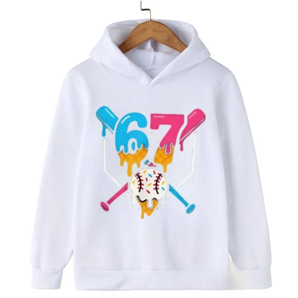 Spring Autumn 67 Children's Hoodie Kids Casual Boys Girl Pullover Fashionable and Funny Comfortable Sweatshirt Hoodies Coat