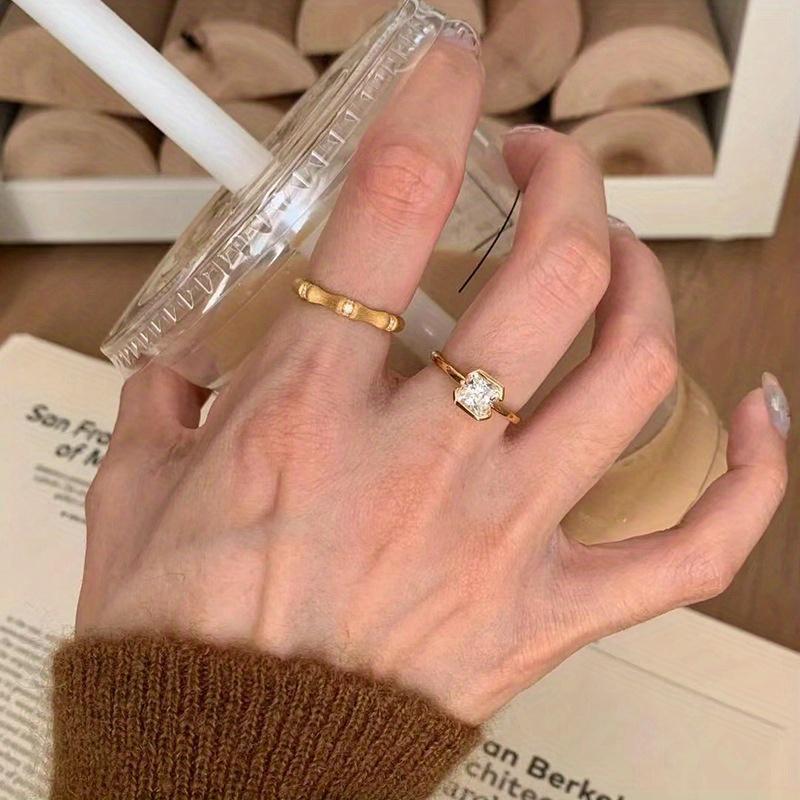 Princess Style Square Ring for Women, with Exquisite Design of Medieval Retro Style and Versatile Temperament.