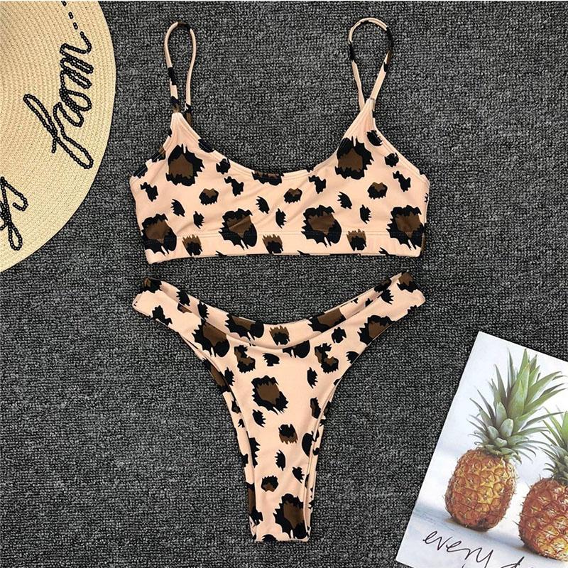 Farger 2025 Sexy Leopard Bikini Dame Badetøy Dame Badedrakt Todelt Bikini sett Brasiliansk Badedrakt Swim