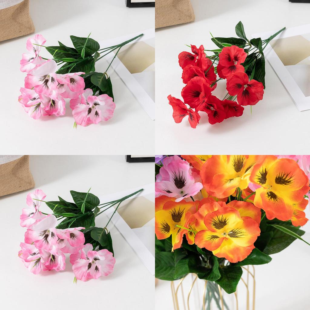 Realistic Fake Pansy Flower With Multiple Colors For House Embellishment And Photography Sessions