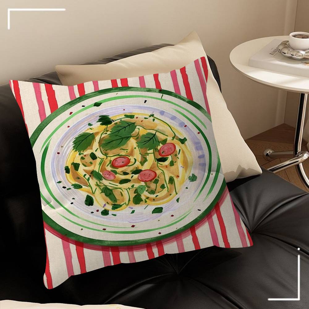 A Plate Of Food Top View Food Stitch Lucky Dragon Pillow Cover Sofa Cushion Cover Home Room Decoration Children Gift