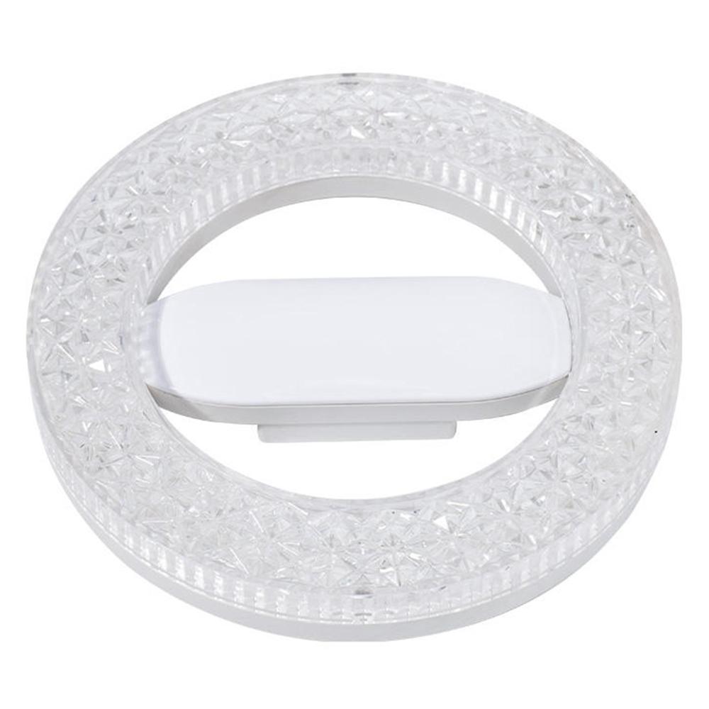 

E27 18W Round LED Crystal Light Energy Saving Bedroom Dining Room Lamp,White Light 18cm A