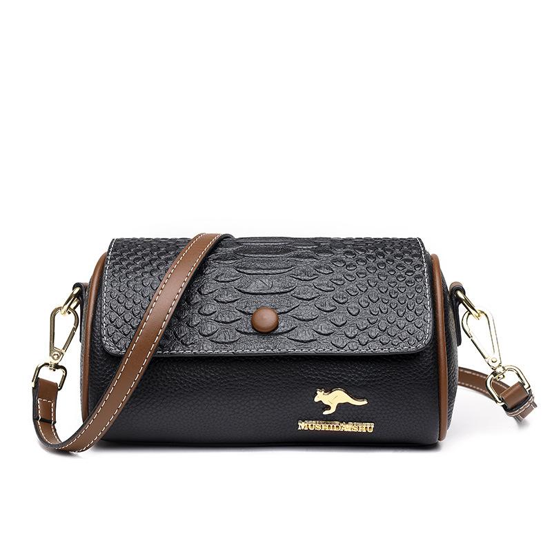 

Кожаная женская осенняя модная женская сумка большой вместимости через плечо сумка-мессенджер первый слой коровьей кожи сумка чёрный