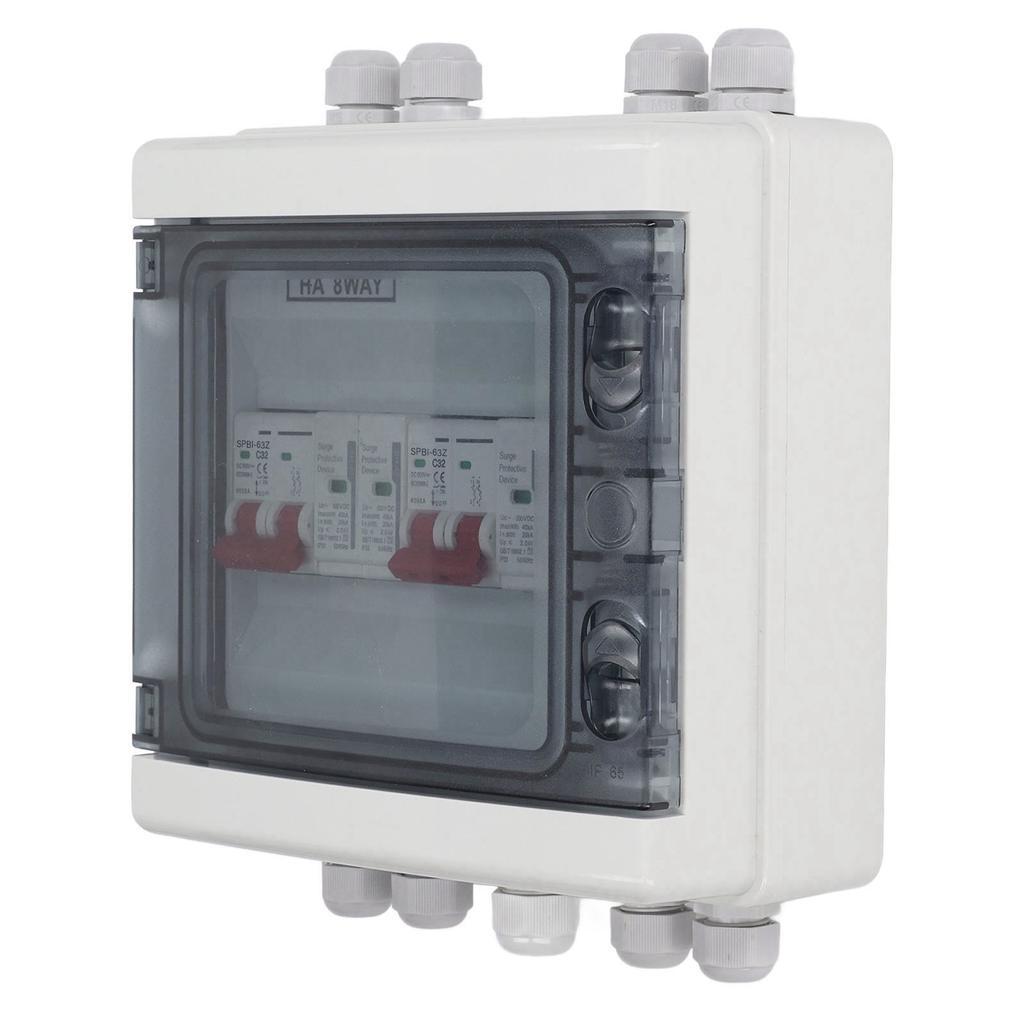 Comutator de deconectare solar DC500V 2 intrări 2 ieșiri Protecție la supratensiune Cutie combinator PV IP65 Rezistent la apă 32A 20‑40KA