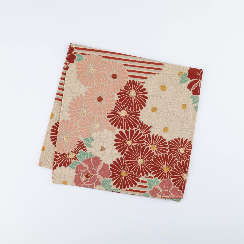 Noren Small Retro Flower Furoshiki Perfect for Wrapping Lunch Boxes and Eco Made of Made In Machine Perfect As a Gift Flower (50cm) - Bags. 100%