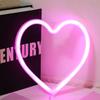 Pink USB Atmosphere Led Neon Light Sign Heart Shape Wall Mounted Night Light For Valentine's Day Bar Bedroom Living Room