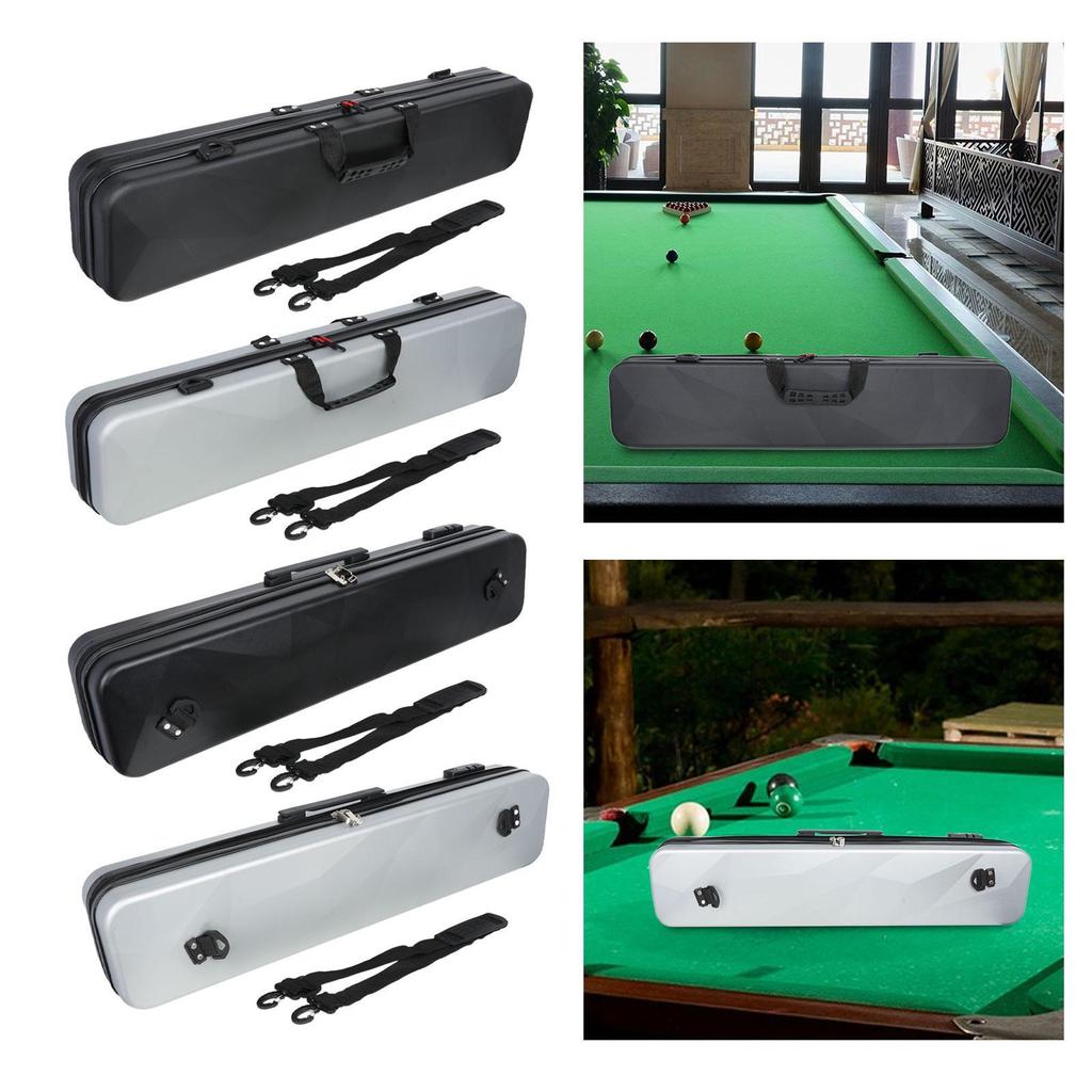 Billiards Pool Cue Case PVC Hard Case 1/2 Split Club Bag Lightweight Waterproof Protective Pouch for Training Billiards Game