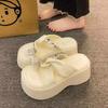Sandals women's outer wear summer new small thick-soled high-heeled rhinestone cover toe cool slippers