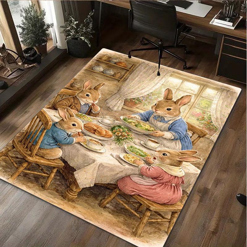 Rabbit Rug Home carpet Office Decorative Carpet For Living Room Bedroom Door Mat Floor Carpet Computer Chair Area Rug