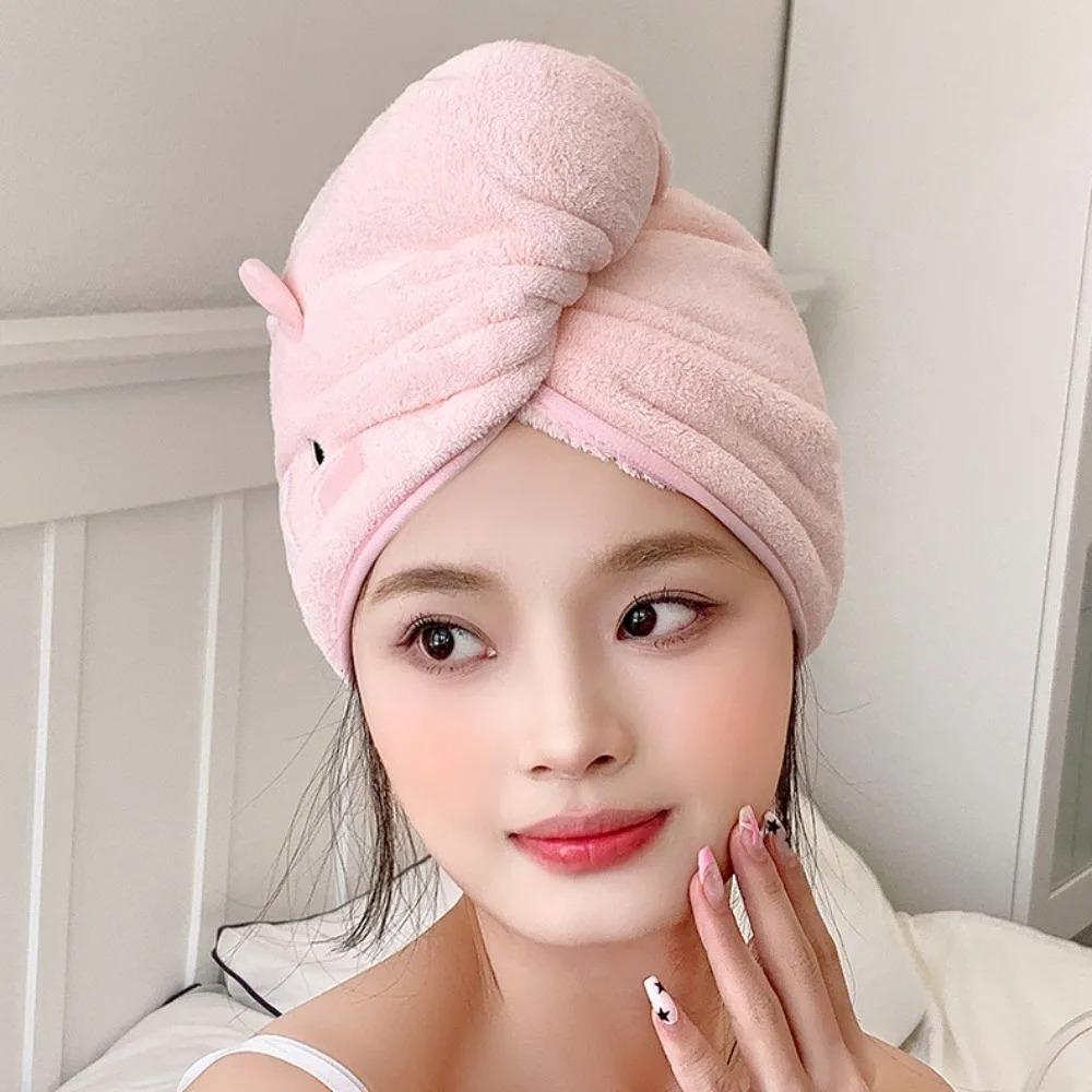 Quick Drying Capybara Towel Combed Cotton Shower Cap Gift Coral Velvet Bathing Cap  Pool