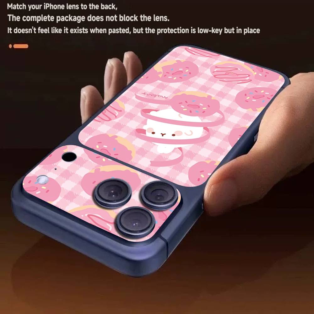Kawaii Cute Rabbit M-MolangS Anime Protective Back Wrap Skin Decal Sticker For IPhone 17 Pro 17 Pro Max