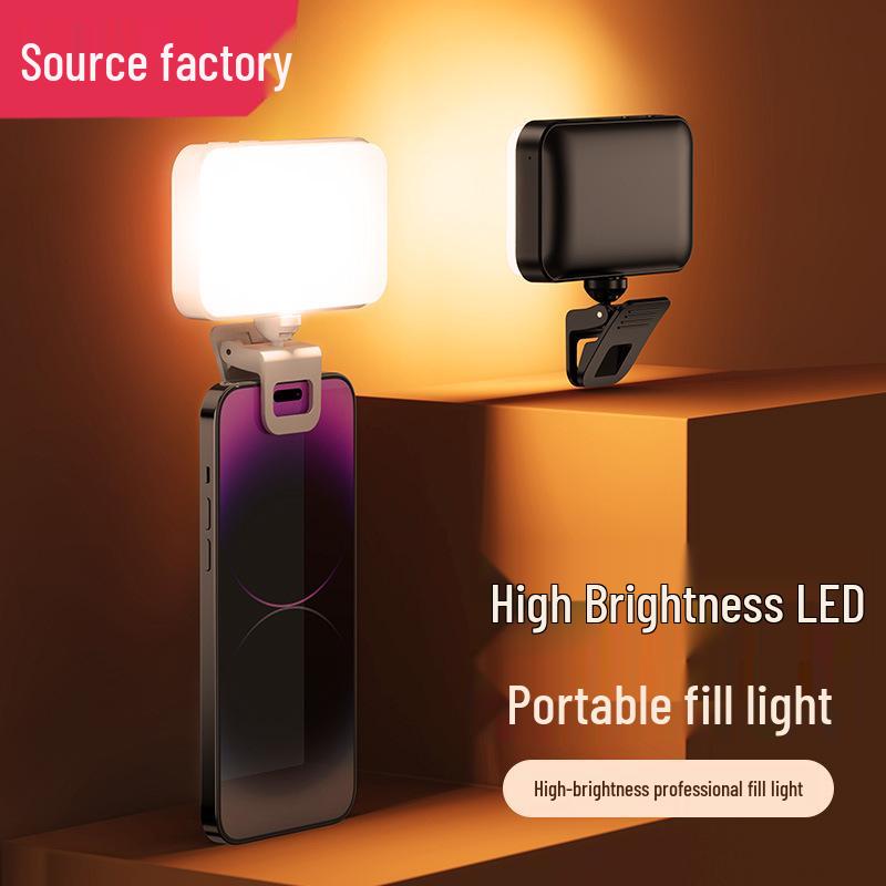Luz de Preenchimento LED Compacta de Mão para Fotografia Móvel e Transmissão ao Vivo