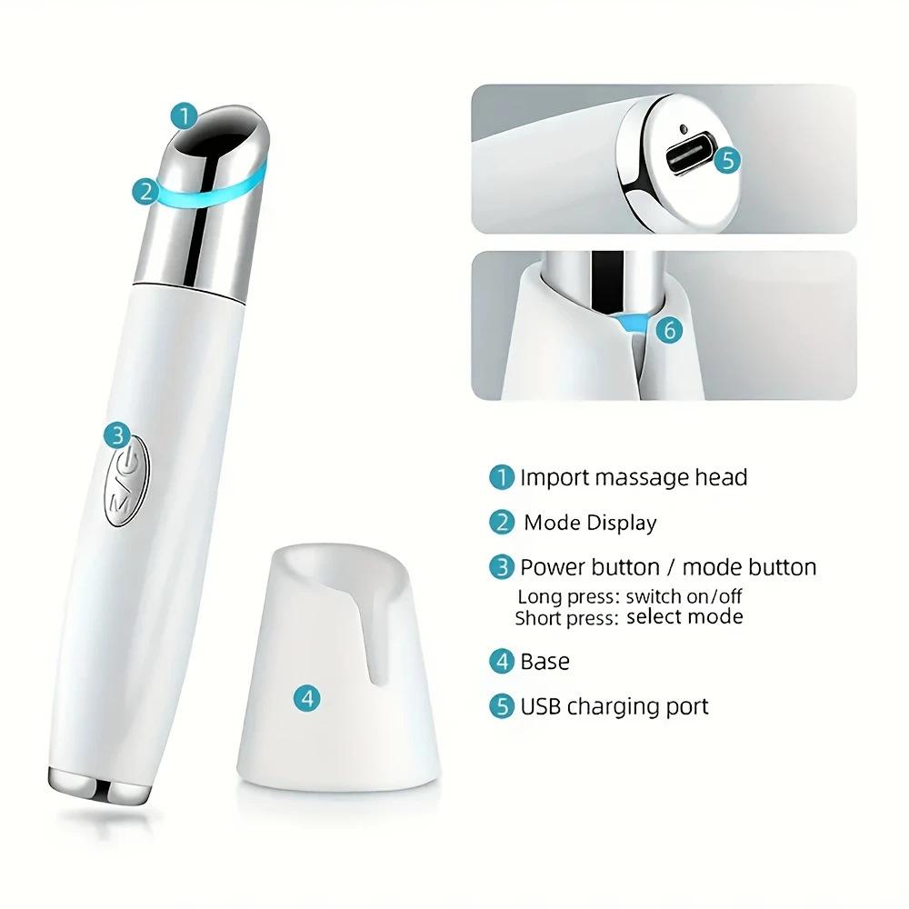 Portable Rechargeable Eye Therapy Device with Constant Temperature & Vibrating Color Light