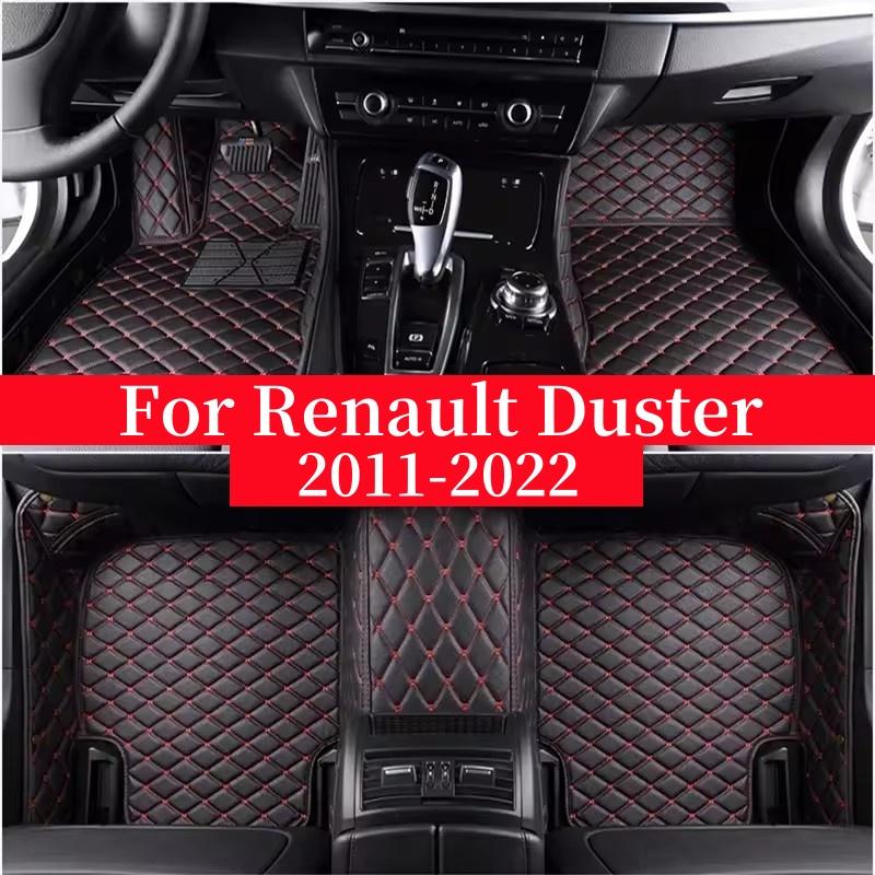 Car Floor Mats For Renault Duster 2011 2012 2013 2014 2015 2016-2022 Flash Mat Leather Custom Foot Pads Automobile Carpet Cover