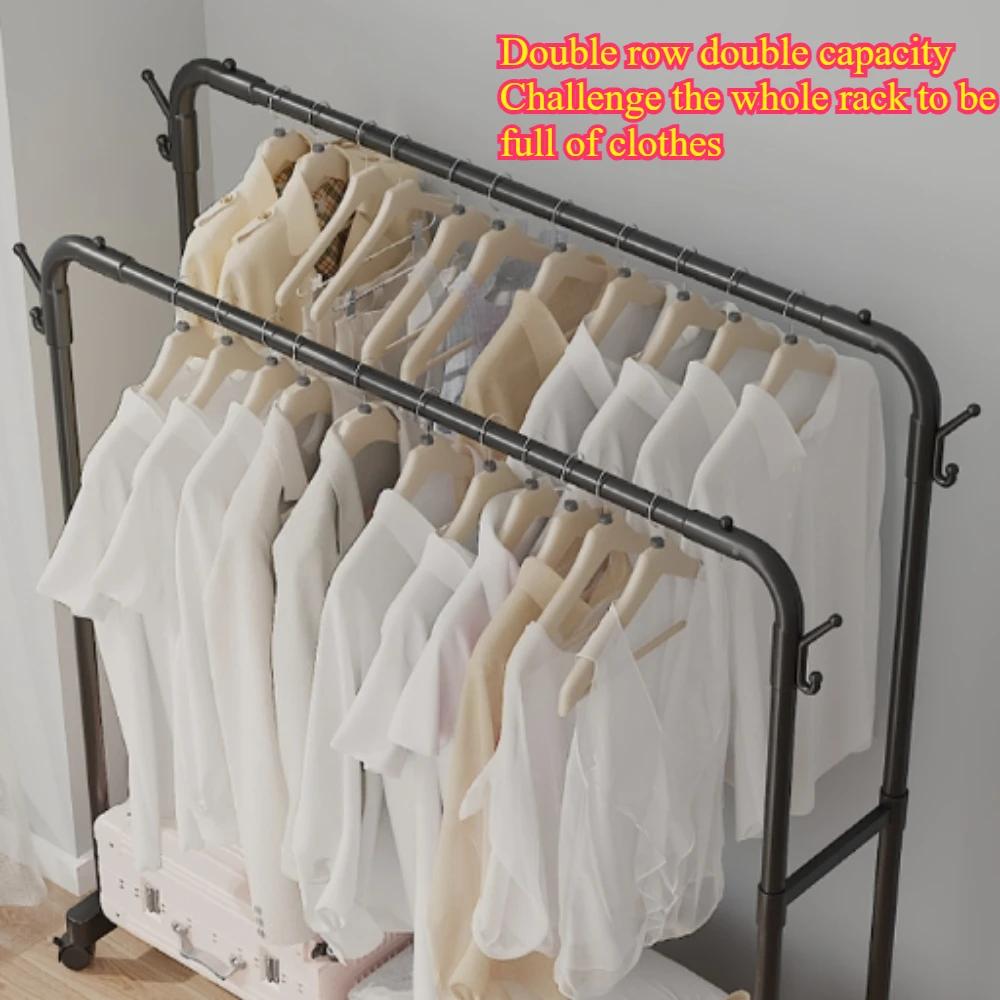 Floor Standing Clothes Rack Household Metal Clothes Rack Detachable Storage Rack Home Storage Organizer Shelf Space Saving