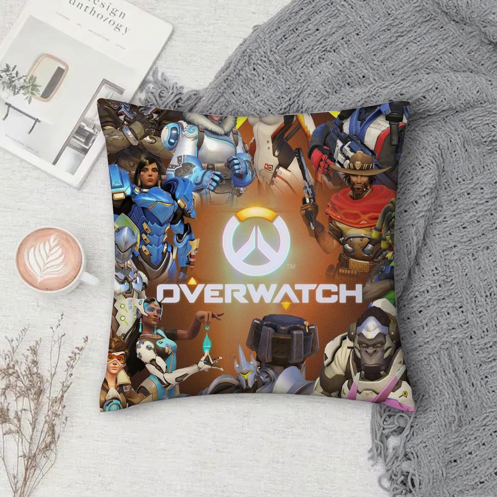 Игра O-Overwatch FPS Шутер от первого лица Спортивная Наволочка Чехол Квадратный Диван с для рисунка удобная подушка подходит для комнаты 12x12Inch