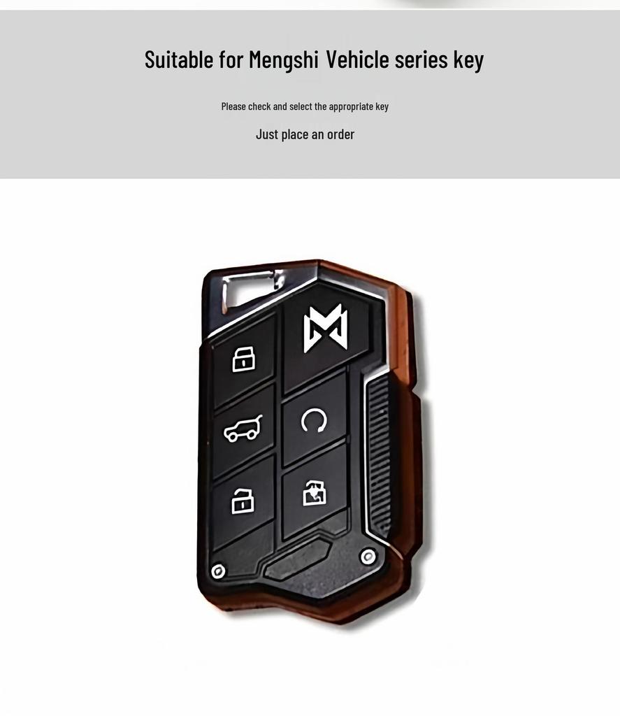 Mengshi 917 M800 Key Case Genuine Leather Cover for Dongfeng Off-road Vehicle