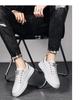 2025 Men's Trendy White Sports Sneakers - Breathable Casual Leather Shoes for Spring and Autumn