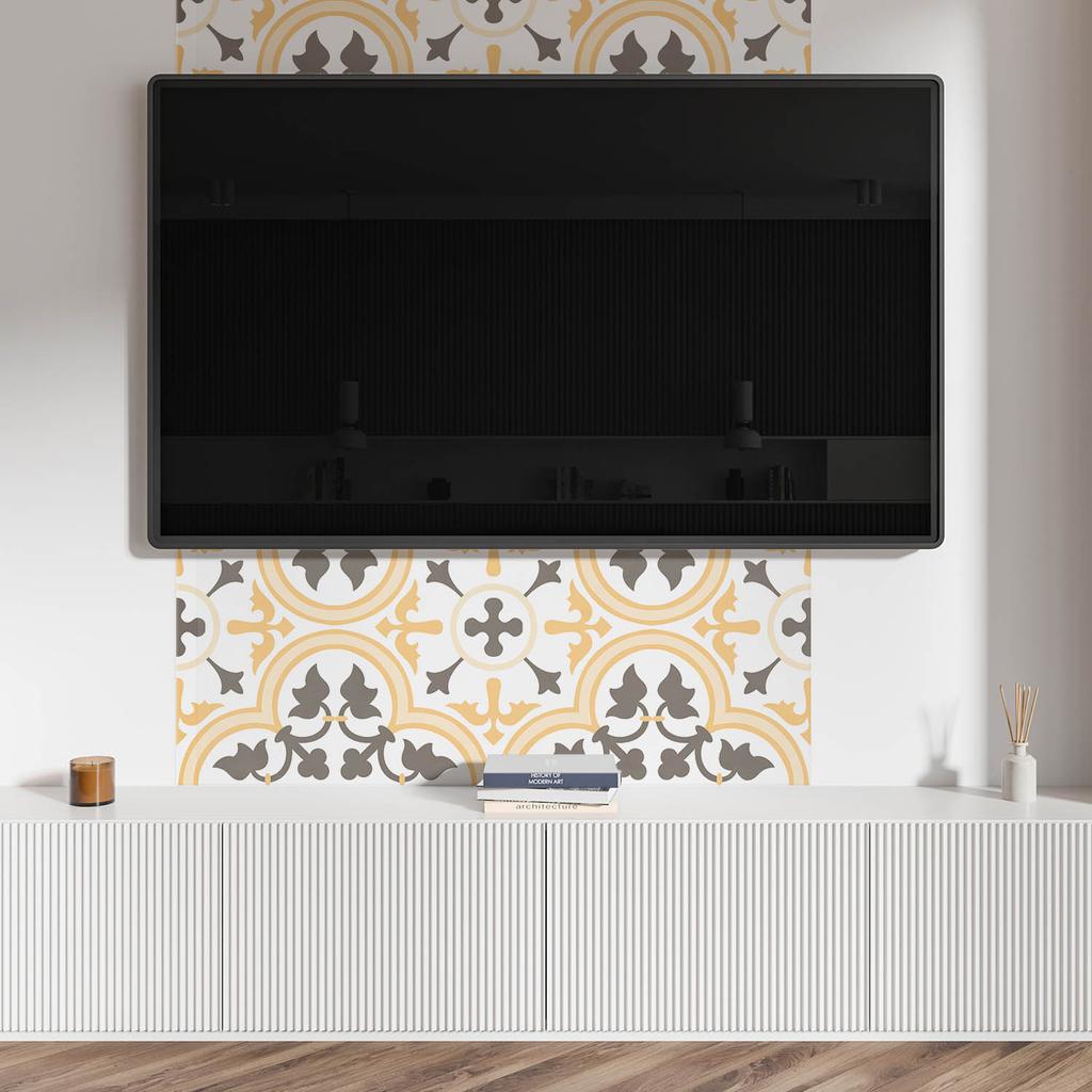 Naklejany Panel Pcv Z Motywem Idealny Do Przedpokoju 120X60 Cm Wzór Roślinny Na Tle