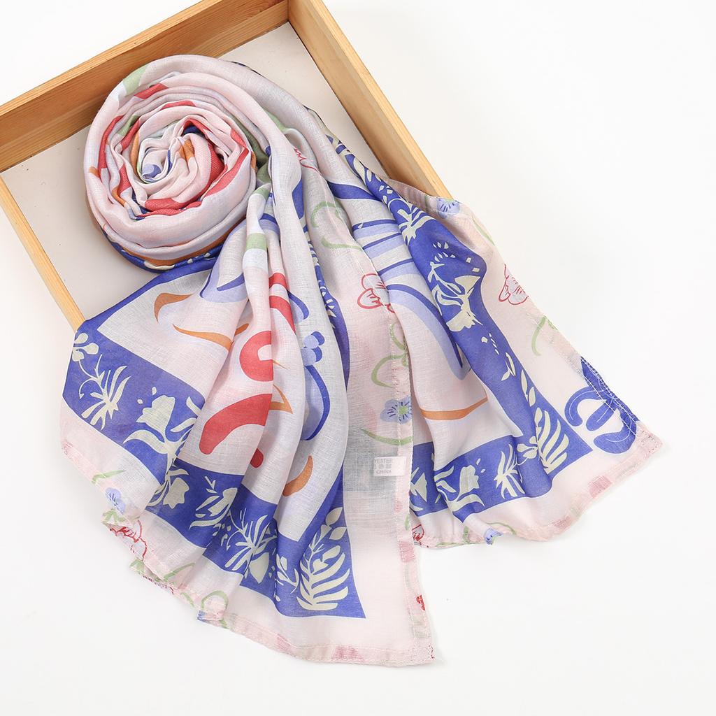 Fashion Printed Watercolor Modal Hijab Scarf For Woman Muslim Digital Printing Shawls Turban Ramadan Headscarf Scarves 170*70Cm