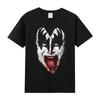 2024 New Kiss Rock Metal Band T-shirt with Printed Cotton Round Neck Short Sleeve T-shirt Hip Hop Men's Street Top T-shirt