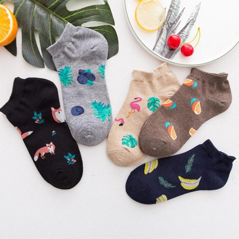 5 Pairs/Lot Women Girls Fashion Casual Vintage Cotton Socks Summer Ankle Socks