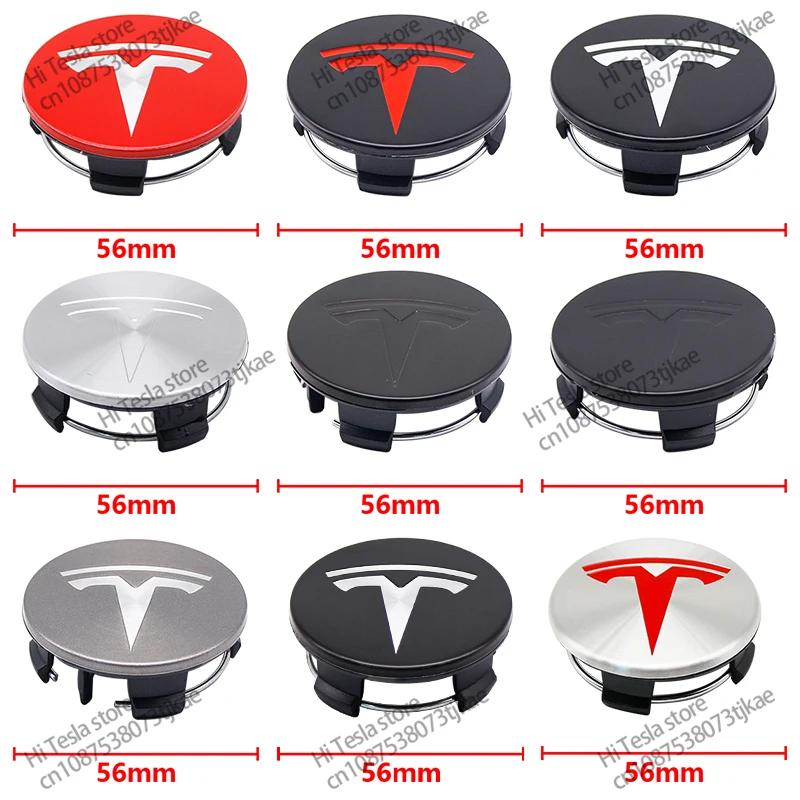 ALL1 56mm 4 Piece Wheel Tire Center Cap Logo for Tesla Original Hub Caps Model3 Model Y Model S X High Quality Auto Accessories