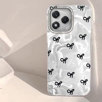 Circular Dots Black Bow Women Girls Phone Case for Honor 400 200 90 Smart Pro Magic7 6 5 70 Lite X9a X9c X8b X8a X8c X7c Cover