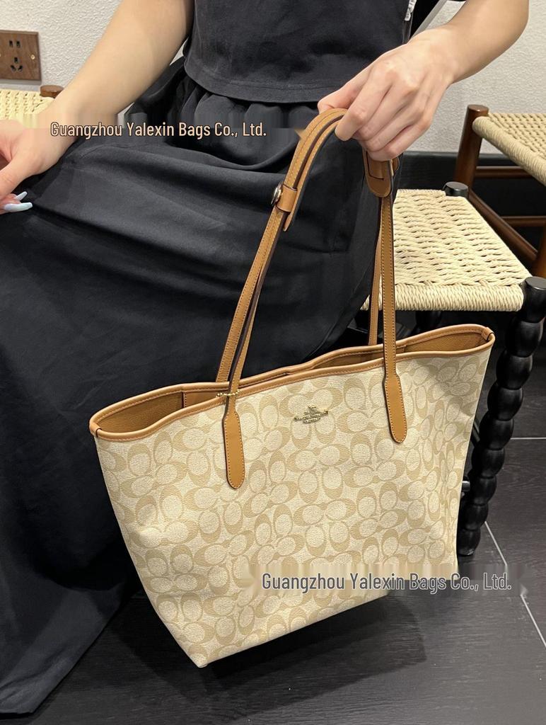 Koujia New City33 Stor Kapacitet Äkta Läder Tote och Axelväska