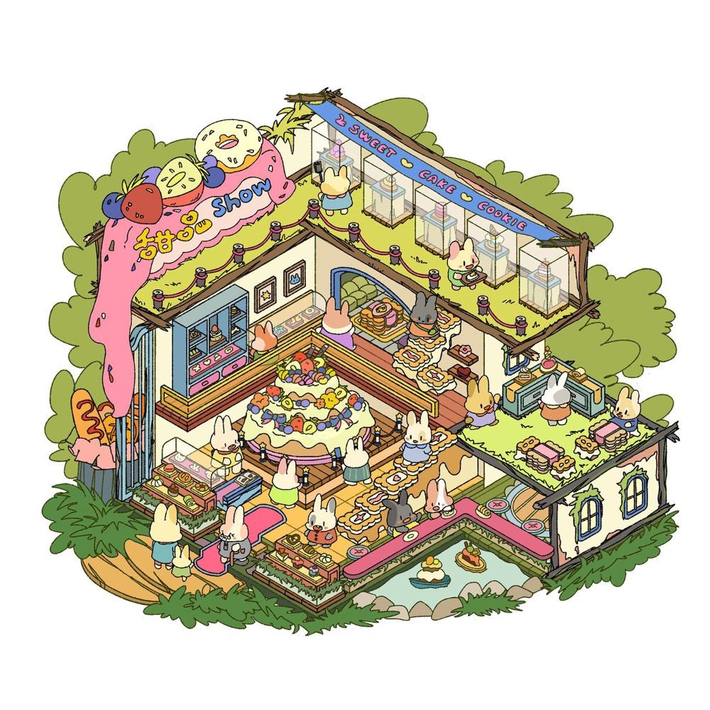 Stacking Pasting 3D Landscape Sticker PET Cabin Scene Sticker Splicing Diary Stickers Kids Toy