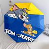 1pc Tom and Jerry pattern Umbrella Portable Folding Umbrella Iron Frame Hole Bone Structure Outdoor Home Umbrella