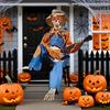 Skeletons For Halloween Halloween Banjo Playing Skeletons Poseable Joints Decor With Glowing Eyes Music For Holiday Garden