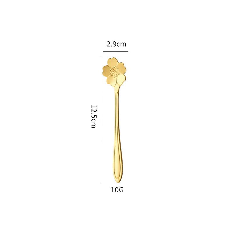 Stainless Steel Long Handle Cherry Blossom Coffee & Dessert Spoon