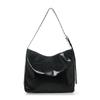 Matin Kim MATIN EYELET POINT LAYERED BIG SHOULDER BAG - Black (Seoul Edition)