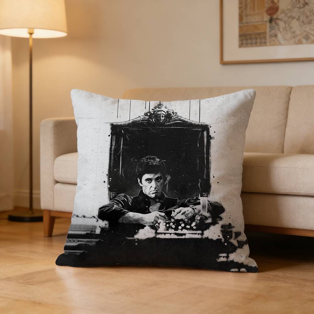 Classic Crime Movie SScarface Pillow Case for Sofa Living Room Home Office Decor Protective Cover